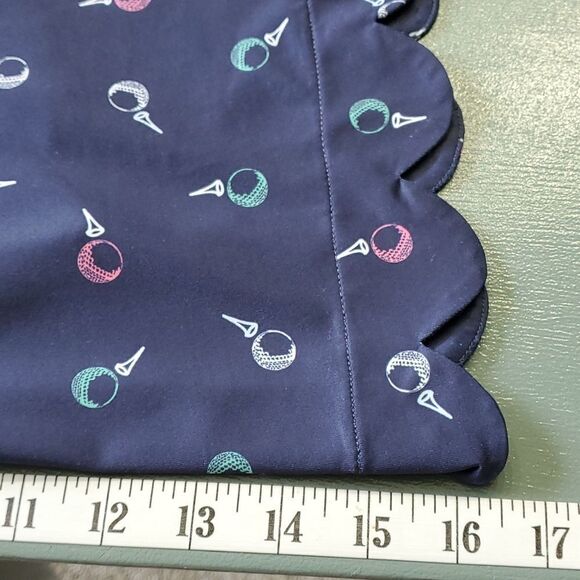 Lilly green skort. Navy blue with golf balls. Size Small. Scalloped hem. - Picture 11 of 11